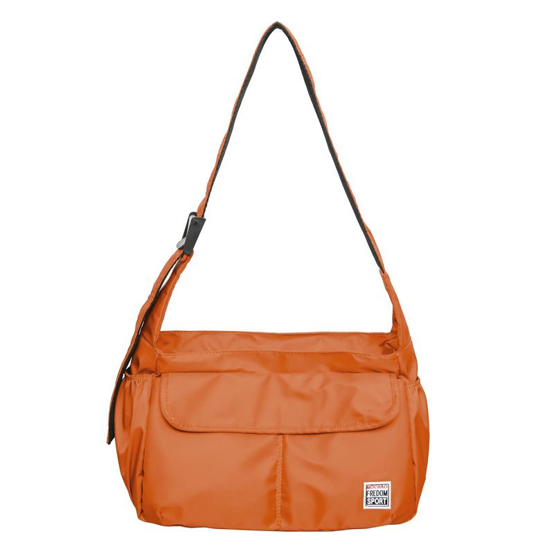 

Мужская сумка через плечо, однотонная сумка через плечо, женская сумка-мессенджер большой вместимости оранжевый