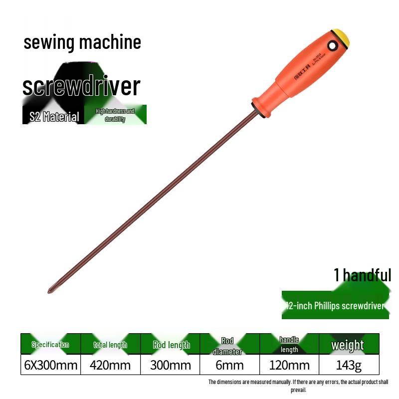 Nähmaschinen-Schraubendreher-Set: Kreuz-/Flachkopf, Verlängert, Groß, Stark magnetisch, Kleine und Große Größen