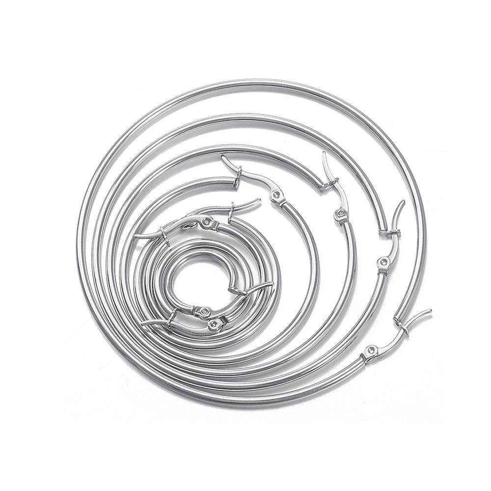 10pcs Gold Plated Stainless Steel Open Earrings Circle 15 20 25 70mm Earring Hook Base Ear Ring for DIY Jewelry Making Component
