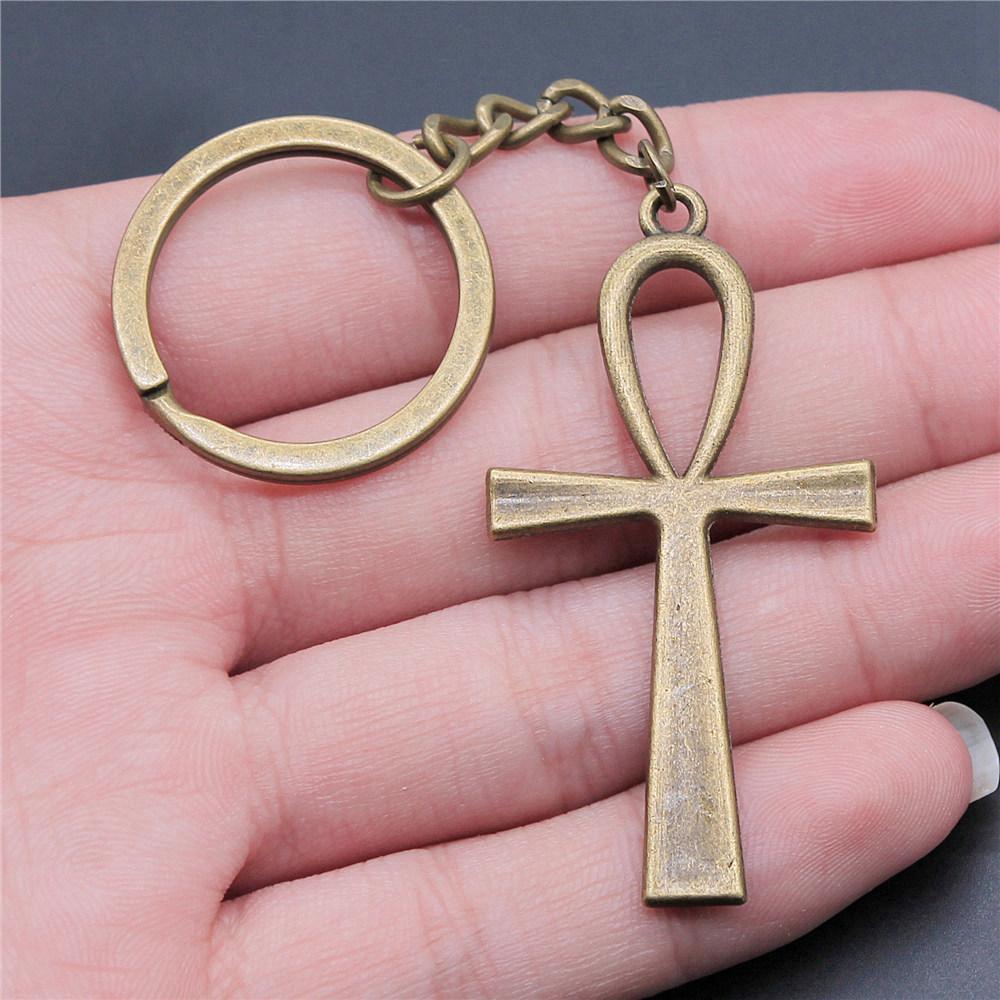 Cross Religious Amulet Keychain for Family Trendy Cute Fathers Day Gift Streetwear Key Organizer