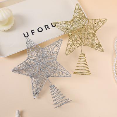 Decoração de Natal: Estrela tridimensional para topo de árvore 20/25cm, pequena estrela de cinco pontas para arranjo de árvore de Natal