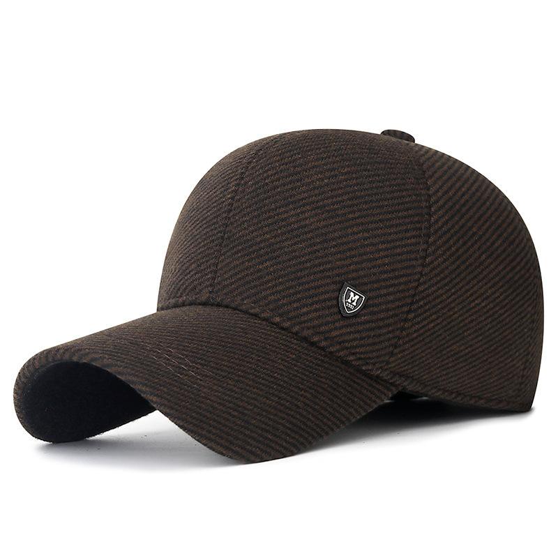 Men's Earflap Baseball Cap - Stylish, Warm, Outdoor Hat for Middle-aged and Elderly Cyclists - Fleece-lined, Thick Cotton