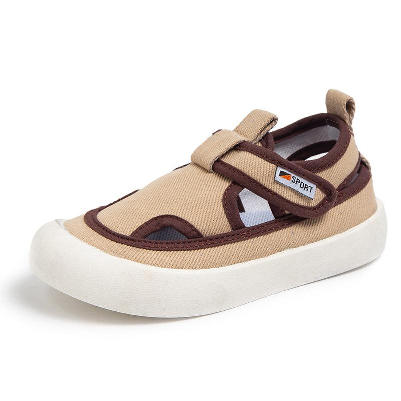 

Детская летняя парусиновая обувь с мягкой подошвой, дышащая, для детского сада, одноклассники, мальчики и девочки, с закрытым носком, одинарная обувь, новая 27 yards inner length 17.5CM.