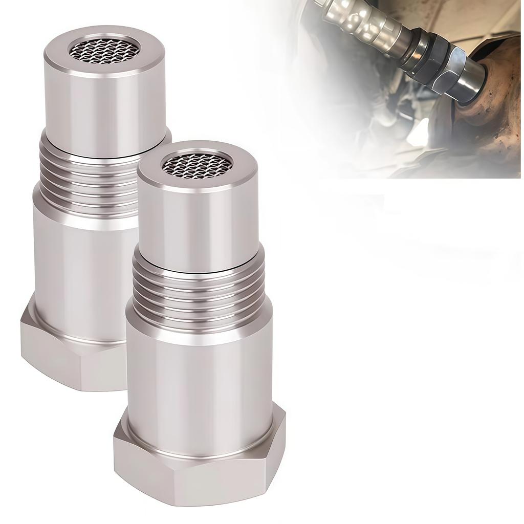 1/2pcsoxygen Sensor Adapter Car Inspection Engine Light Fixing Catalytic Network Oxygen Sensor Interval Mini Catalytic Converter