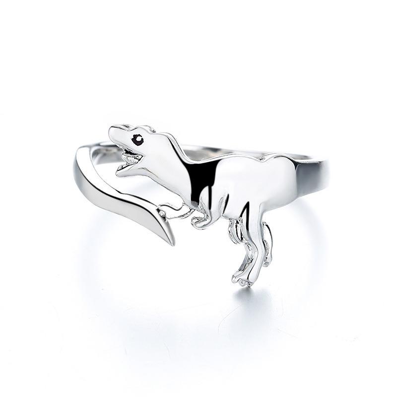 Vintage Dinosaur Rings for Lovers Charm Adjustable Opening Animal Rings Trendy Friendship Couple Jewellery Party Gift