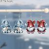 Christmas Gift Acrylic Women Fashion Drop Earrings, Cute Blue & Red Gnome Shape Design Earrings Great Gift for Friends