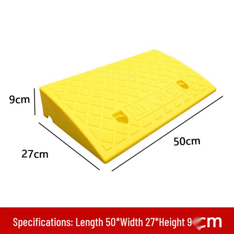 Plastic Ramp Pad: Car Uphill Climbing Slope Curb Threshold Speed Bump Step.