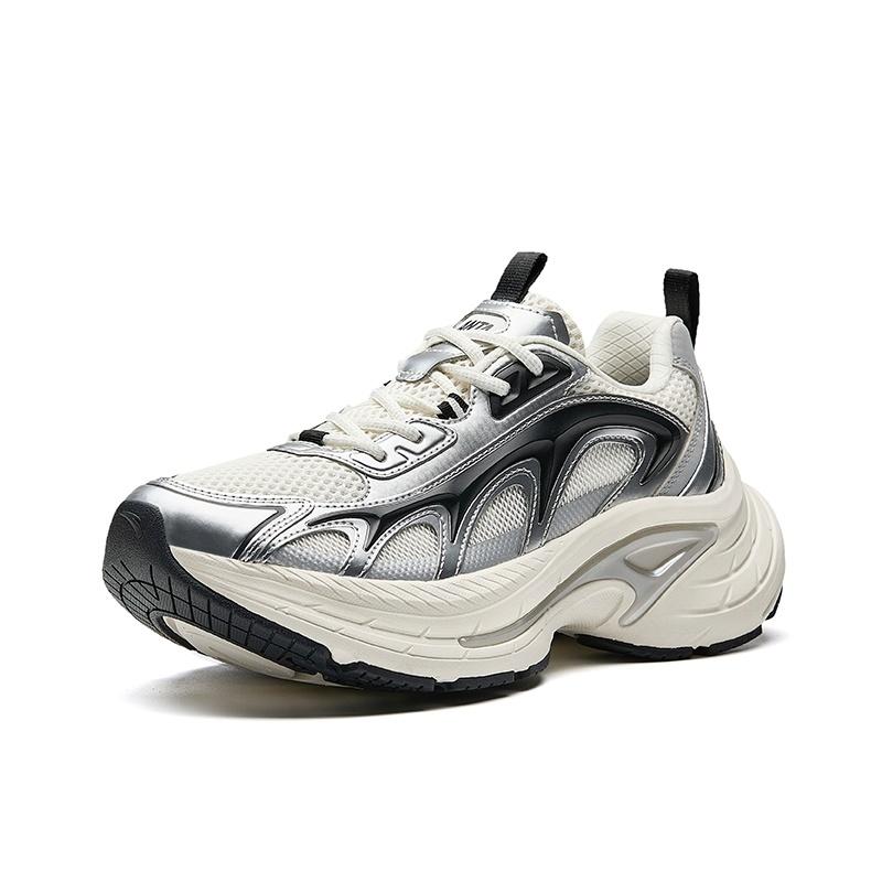 Anta Fuyao LT Slip Resistant, Abrasion Resistant, Height Increasing Low Top Casual Shoes Men's White Silver Black 112528857-1