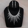 Tednding Fashion Rhinestone Simple Necklace Earrings Fine Jewelry Set for Women