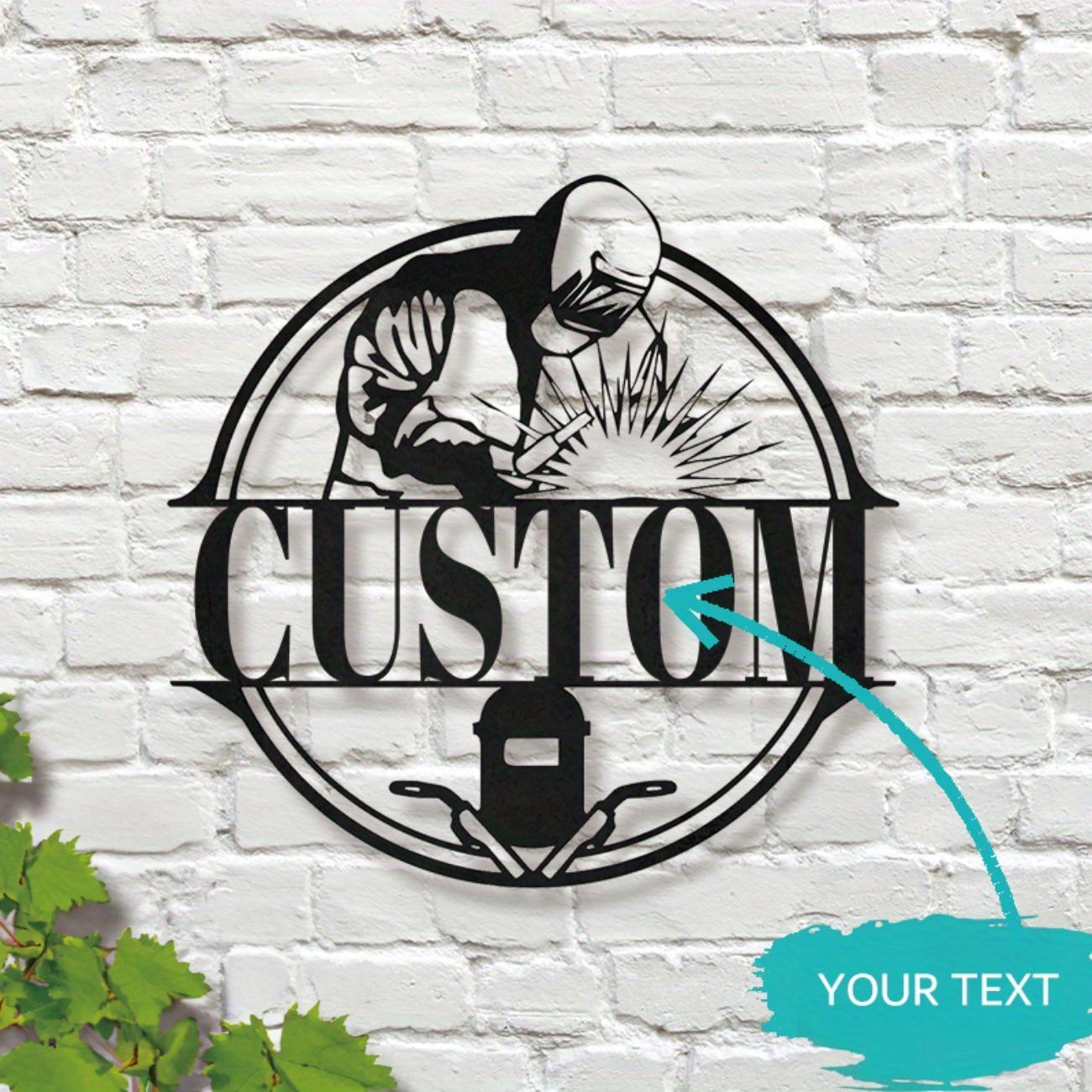 

Custom Iron Wall Art Welding Metal Sign Construction Worker Gift S чёрный