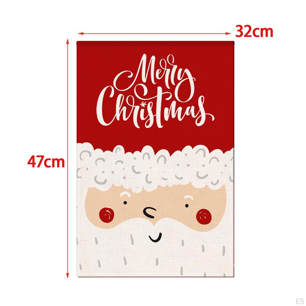 Banner Christmas Decorative Garden Flag Linen Ornament Accessories Courtyard