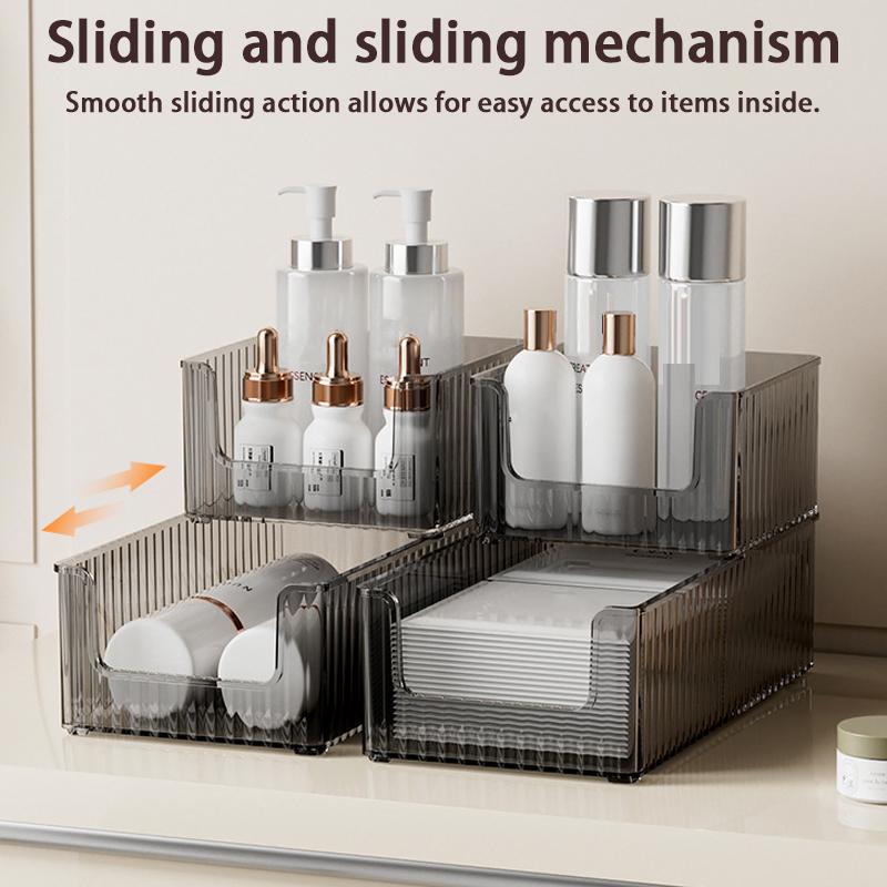 Desktop Storage Box Transparent Drawer-Style Cosmetic Organizer Plastic Shelf Dressing Table Storage Rack