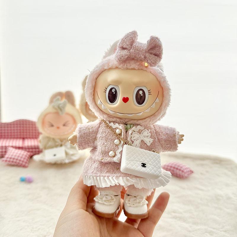 [Clothes Only] First and Second-generation Keychains, Clothes Pendants, Labubuwa Clothes, Classic Small Fragrant Skirt Set.