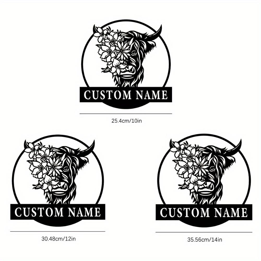 

Unique Charming Highland Cow Metal Wall Decor Custom Farmstead Sign Vintage Countryside Art TYDZ002837-25.4cm
