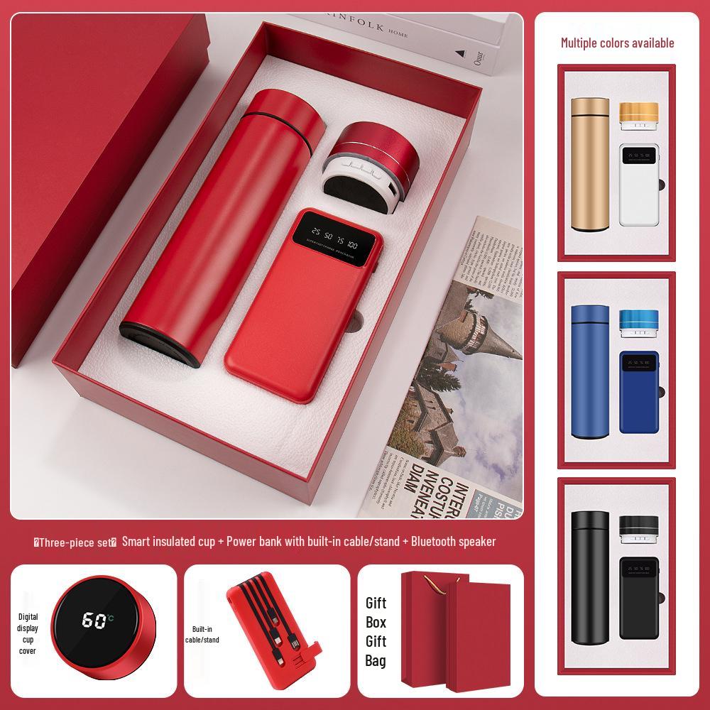 High-End Dragon Boat Festival Gift Set: Insulated Cup, Neck Massager, and Umbrella