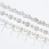 10Yards Rhinestone Trim Tassel Chain Flower Shape Diamond Crystal Clothing Party DIY Wedding Rhinestone Ribbon Gift Decoration