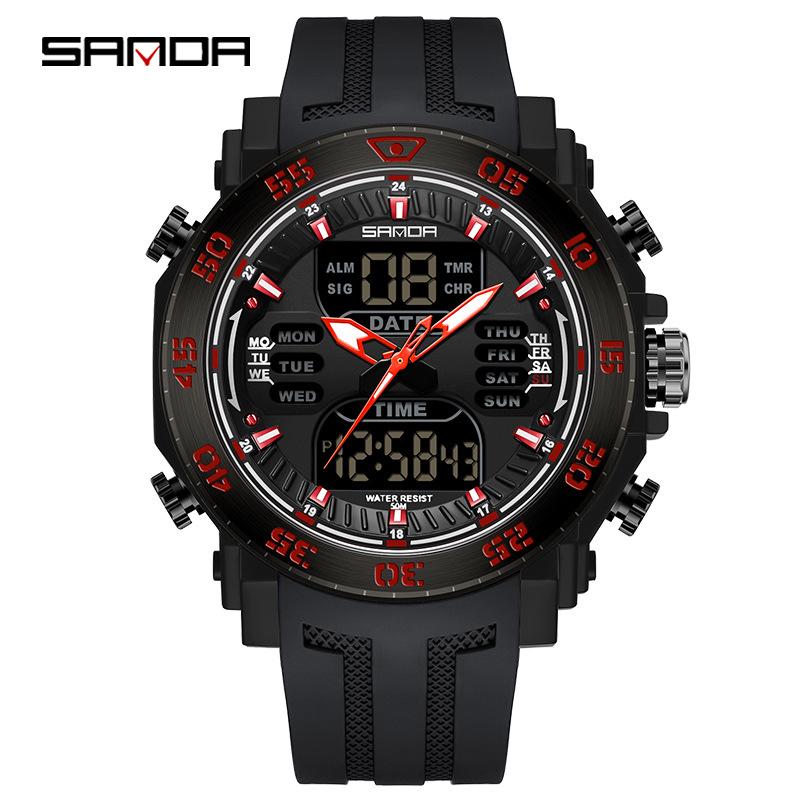 Sanda Luminous Waterproof Spider Watch for Men - Multifunctional Electronic Outdoor & Trendy Student Design