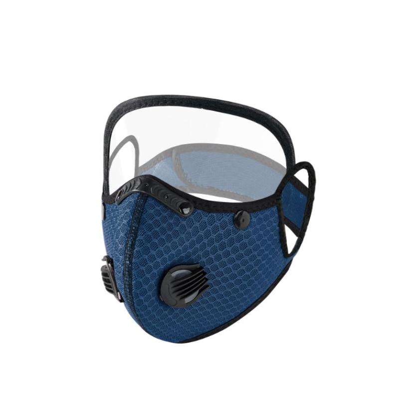 Reusable Breathable Mesh Face Mask Clear Anti Fog Eye Shield Air Valves For Cycling Hiking Outdoor Dust