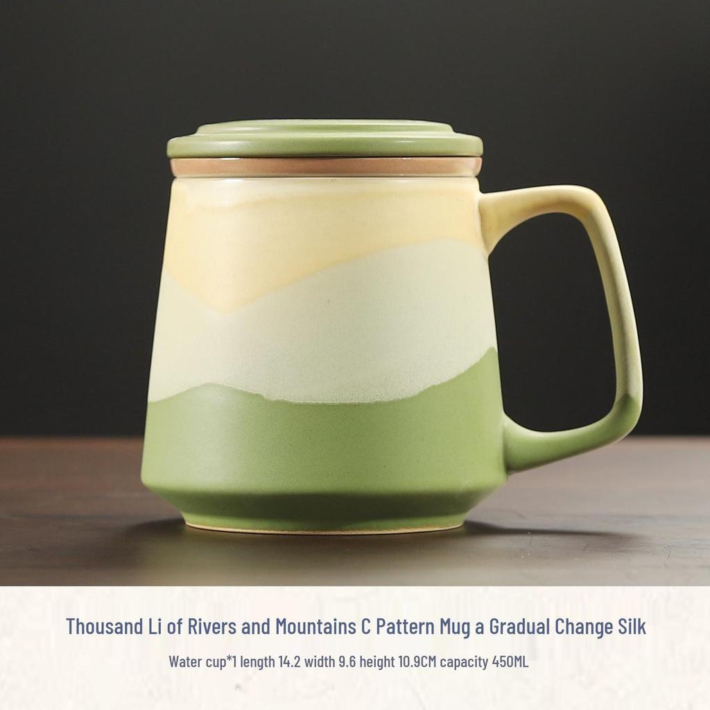 High-Value Ceramic Mug with Tea and Water Separation, Lid, and Filter - Perfect Souvenir or Gift for Annual Meetings
