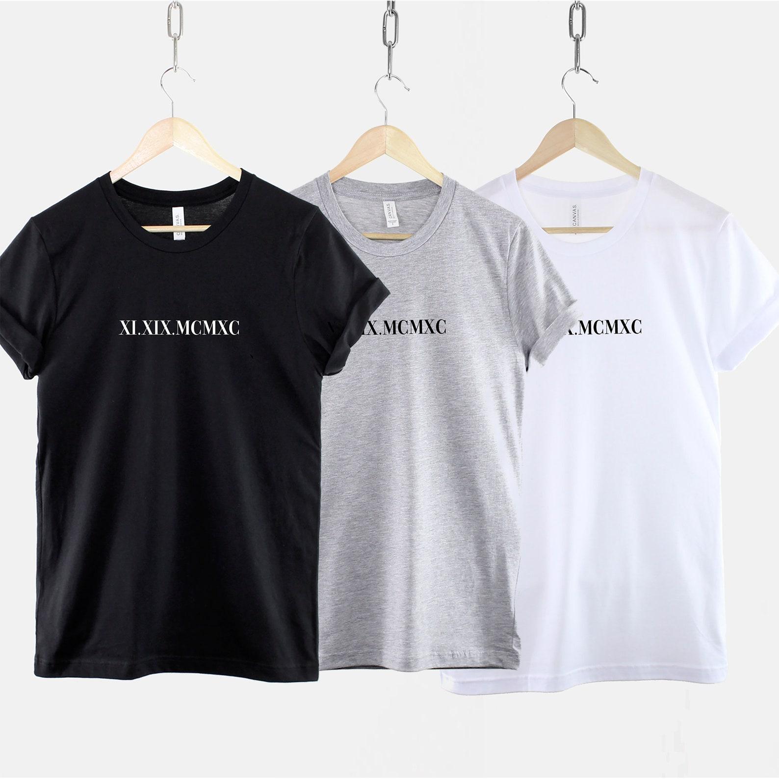 Couple Roman Numeral Anniversary Shirt, Matching Date Gift for Couples, Custom Wedding Design 2XL