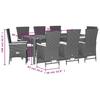 Vidaxl 9-Cz. Garden Furniture Set With Cushions, Black, PE Rattan