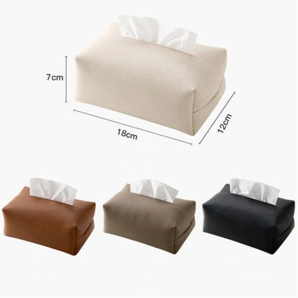 Artificial Leather Tissue Box Desktop Decoration Napkin Holder Tissue Storage Box  Living Room