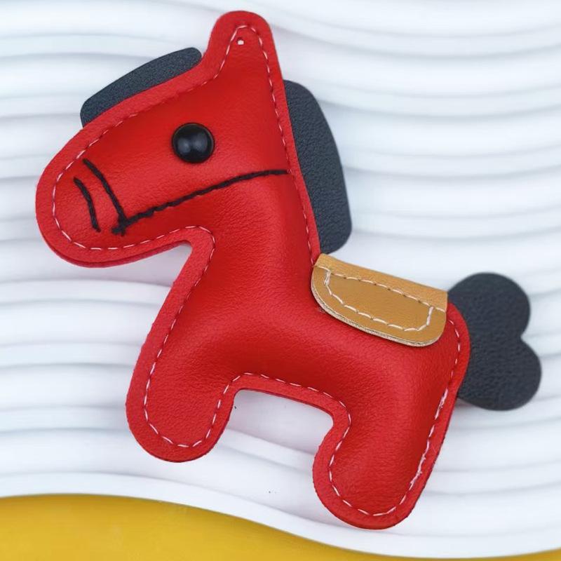 Year of the Horse, leather pony keychain pendant, simulated leather pony pendant, there will be money soon, trendy bag pendant.