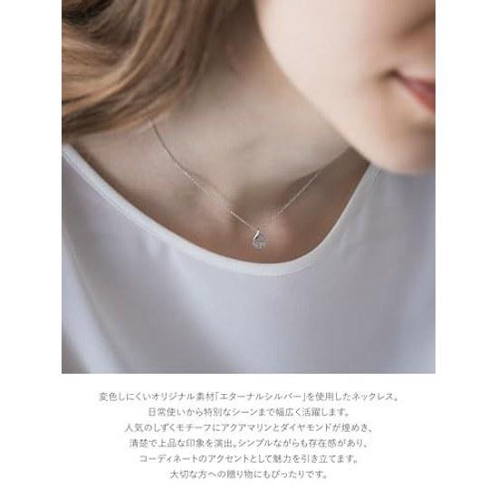 Yondoshi Official Eternal Silver Necklace Jewelry Case Drop Aquamarine Elegant Anniversary Gift Women