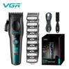 Nuevo Cortapelos Profesional VGR para el Hogar Motor sin Escobillas Cuerpo Metálico Aleación de Titanio Hoja Afilada Recortador de Cabello Pantalla LCD Inteligente Máquina de Afeitar Digital V-195