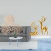 Tropical Palm Jungle Wall Art with Deer Figurines Creative Wooden Ornament for Living Room Bedroom