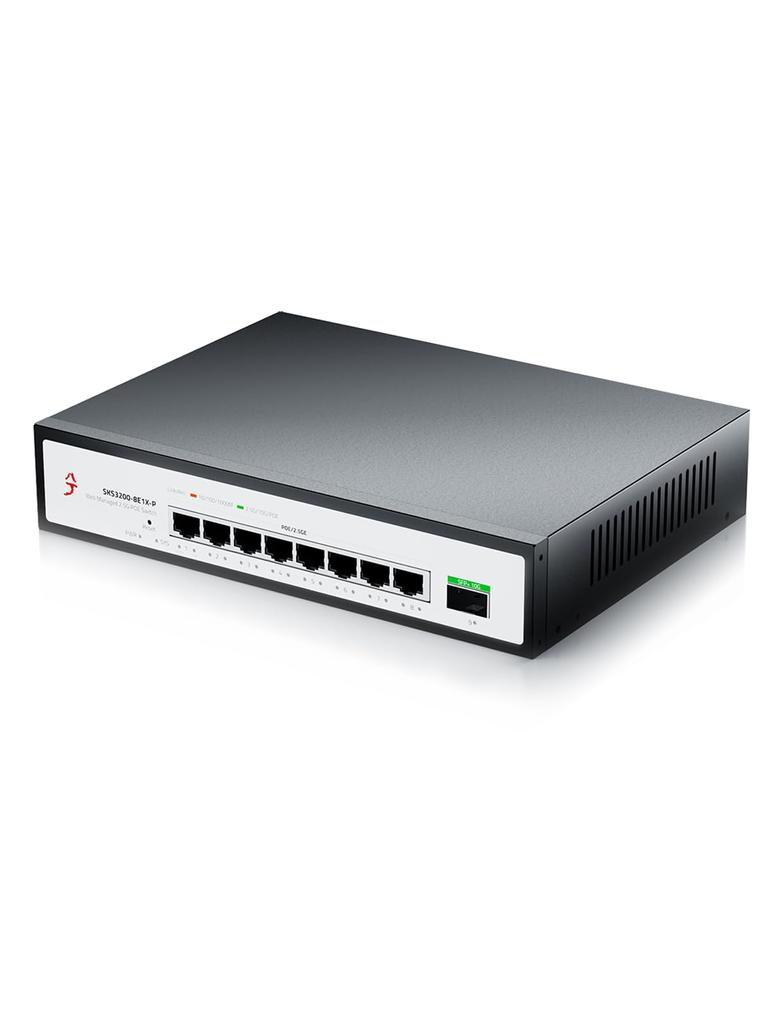 XikeStor 9 Port PoE Hub WEB Management Switch PoE Power 8 Port 1 Port 10G Security Security Camera AP VLAN Aggregation Splitter Hub Support 2.5G +