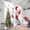 2pcs,2D Plane Printing Popular Curtains Cute Snowman Christmas Tree (5) Polyester Fabric (without Rod) Outdoor Decorations