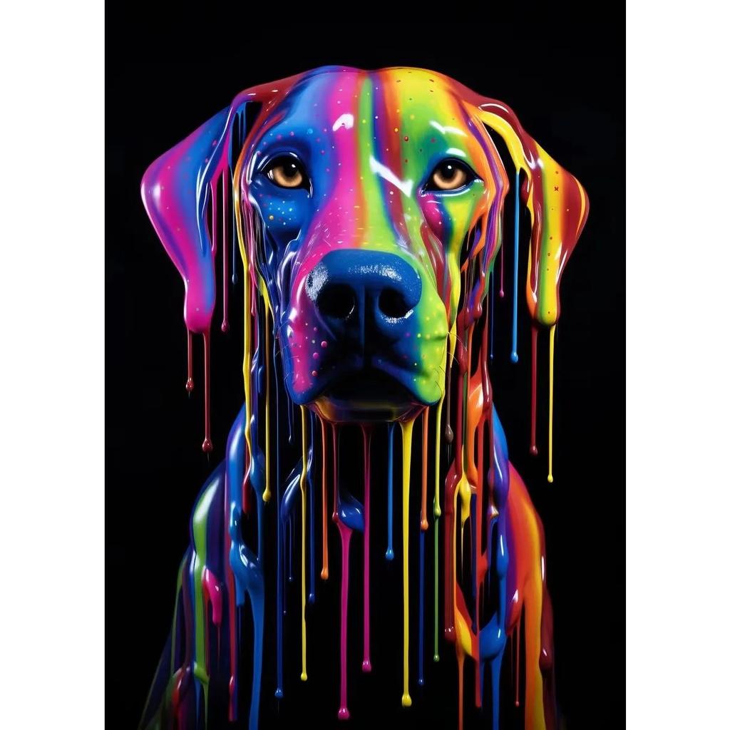 Animals With Paint Canvas Painting Rainbow Dog Sea Otter Elephent Poster Canva Prints HD Pictures Frog Animal Wall Art Unframed