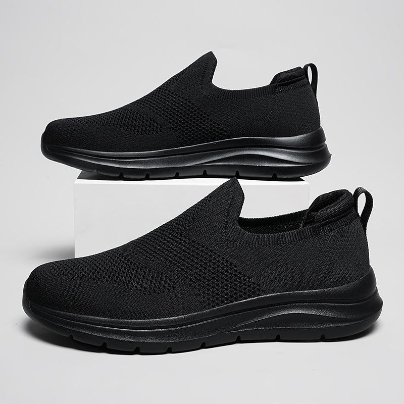 Large Size Men's Shoes Fly-woven Mesh Sports and Leisure Shoes Cover Feet Lazy Socks Shoes Couple Light Running Shoes Men