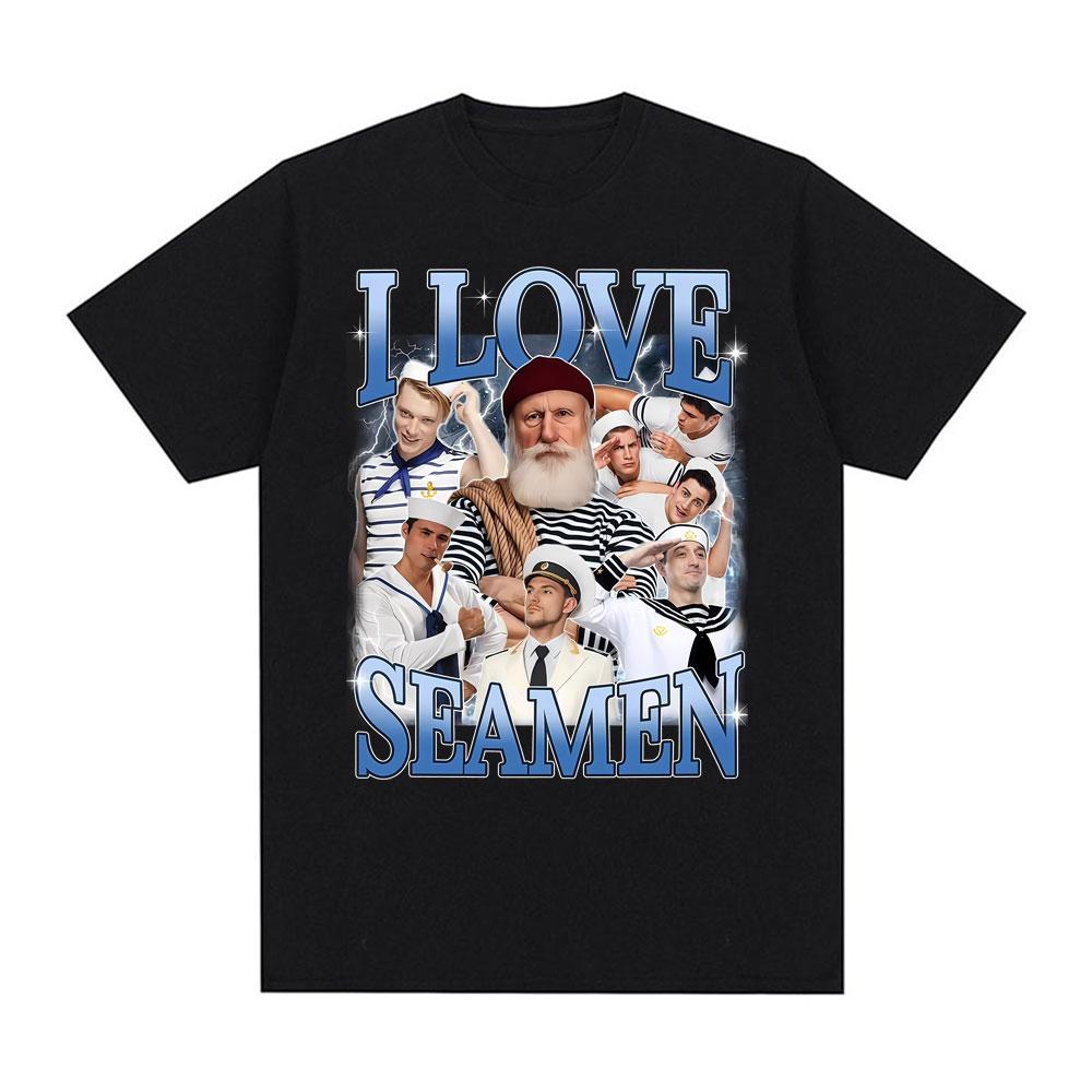 

I Love Seamen Cursed Sailor Meme Graphic TShirt Men Women Fashion Pure Cotton T-Shirt Streetwear Oversized O-Neck Loose T Shi... S разноцветный