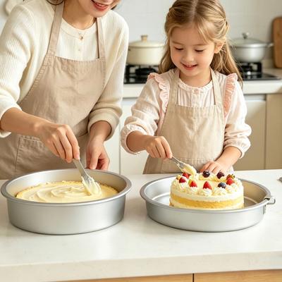 Antihaftbeschichtete runde Edelstahl-Backform 9 Zoll Kuchenform mit Metallspatel Hitzebeständiges unverzichtbares Küchenwerkzeug für Pizza-Kuchen-Käsekuchen