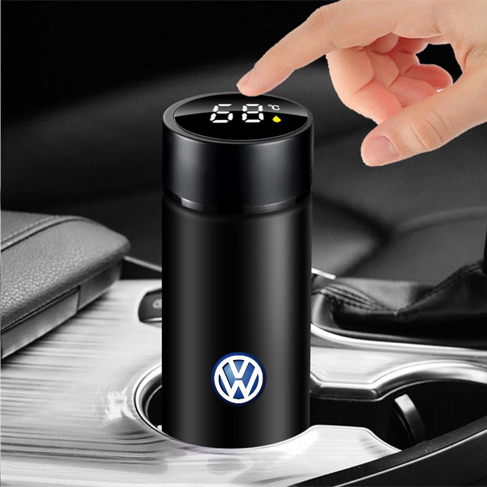 VW Valve Stems Caps Car Thermos Mug Temperature Display Thermal Cup For Volkswagen VW GTI Golf Polo Passat CC Magotan Tiguan Touare KT9