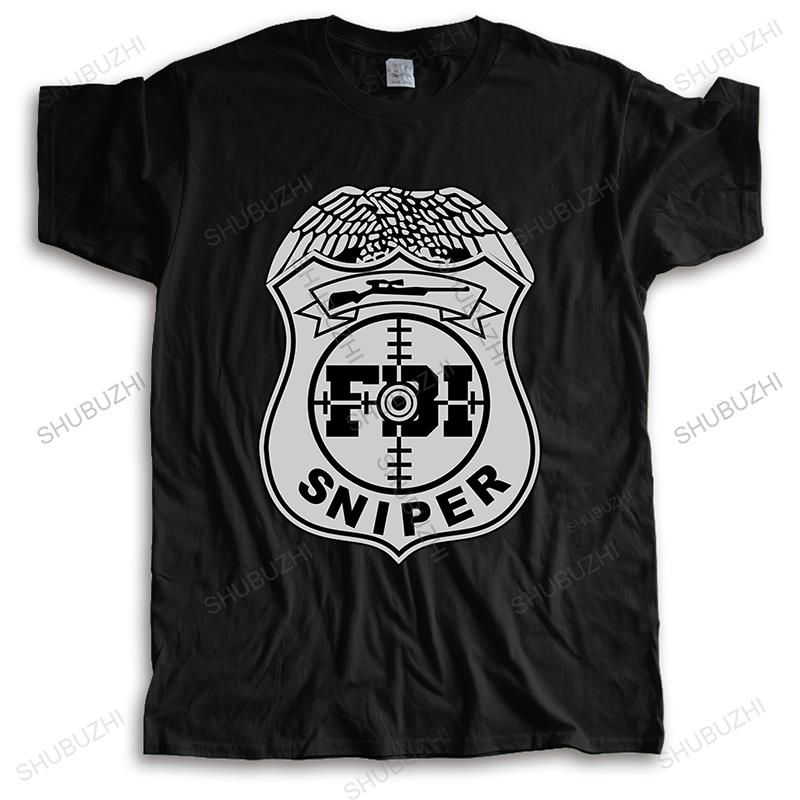 T shirt schwarze oberteile für herren sommer lässiges t-shirt FBI SNIPER TEAM größere größe unisex t-shirt l
