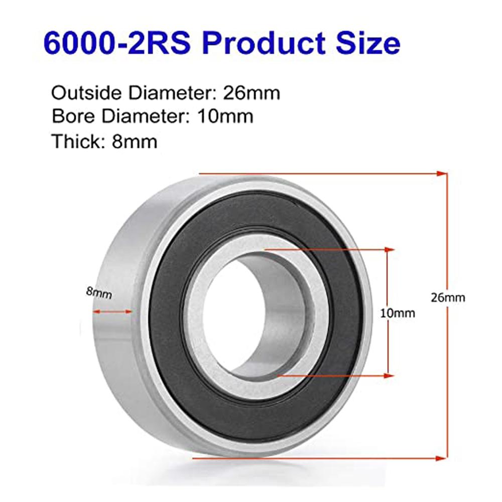 Groove 10X26X8mm Rubber Sealing Miniature Bearing Bicycle Bearing 6000-2RS Ball Bearing Bearings