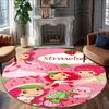 1pc Strawberry Princess4 Print Round Carpet Chair Round Carpet Suitable for Bedroom Living Room Home Decorative Carpet