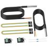 Premium-5Pack Waterproof DS18B20 Temperature Sensor Probes Female To Female Jumper Wires And 4.7K Ohm Resistors For Raspberry
