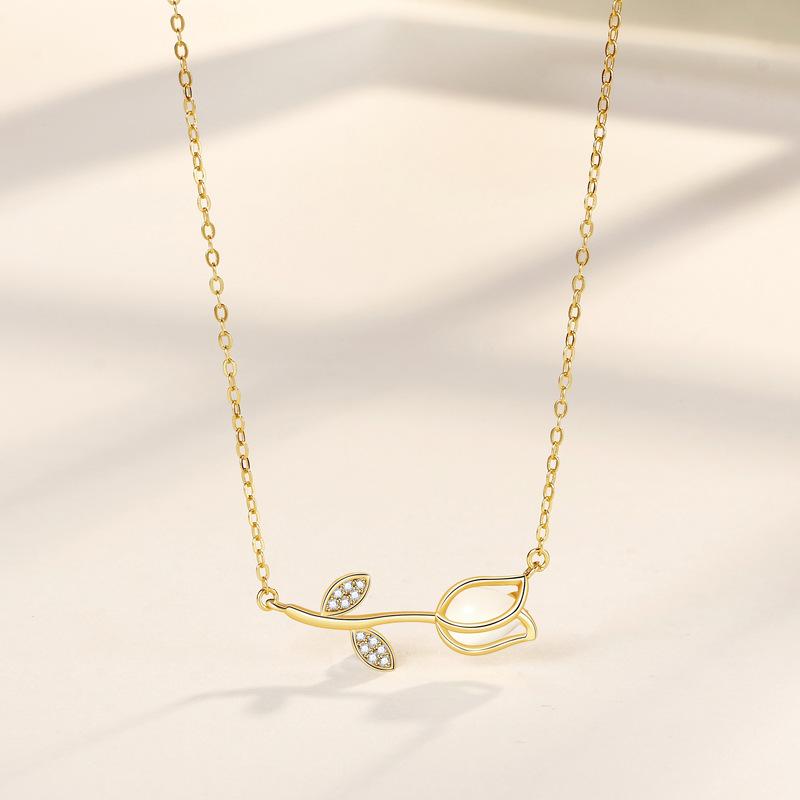 

Ожерелье-тюльпан, женская мода, легкая роскошь, ниша, изысканный темперамент, высококачественные аксессуары с цветочным кулоном