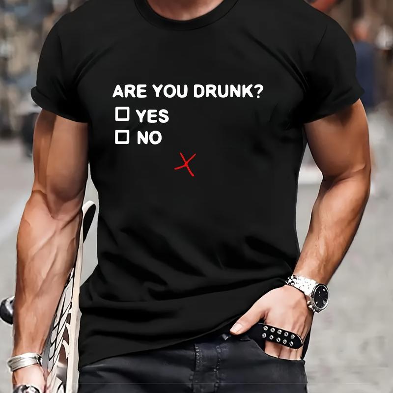 

Are You Drunk Checkbox Meme T-Shirt,Soft Breathable & Fade-Resistant, Classic Fit for Daily Casual Wear XXL чорний