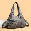 Ethnic Style PU Women'S Shoulder Bag Fashionable Women'S Tote Bag Double-Layer Main Bag Handbag Suitable For Commuting Shopping Dating Travel Etc