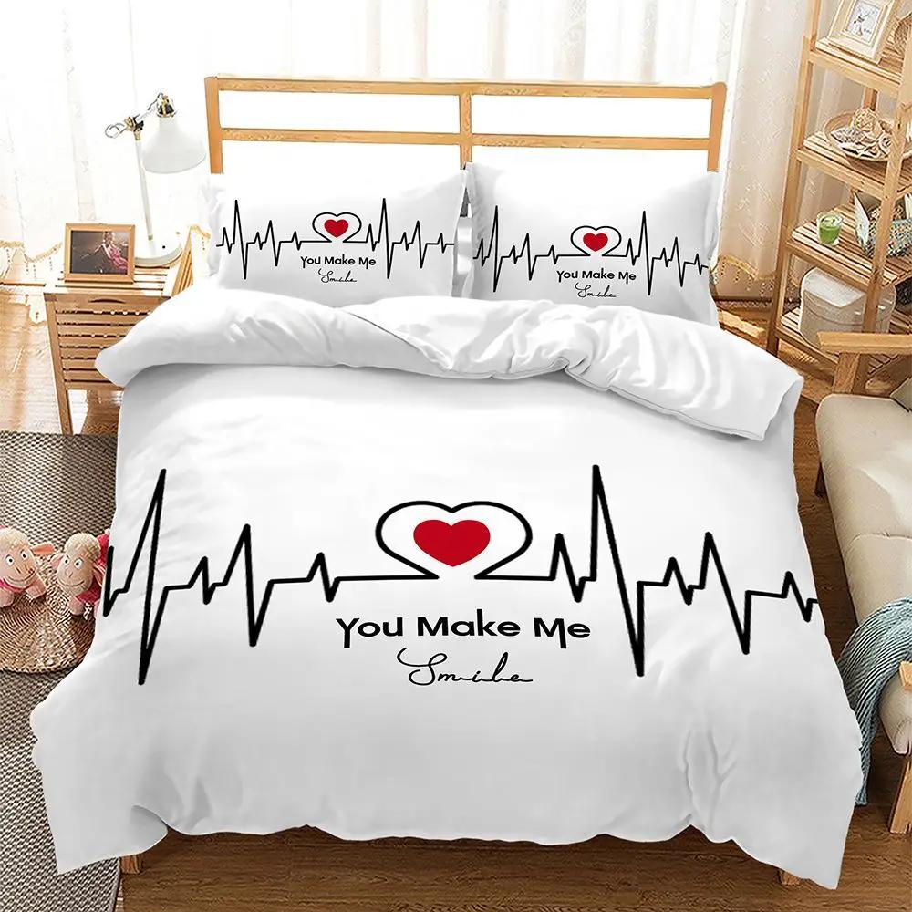 

Love Heart Soft Duvet Cover Set Mary Me Romantic Theme Polyester Warm Comforter Cover featuring Pilowcase Quen Ful Valentine s Day Present 100*200cm Single