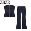 Za Autumn New Women clothes 2025 Denim Corset Top 1165392 Mid-Rise Pants 1165292