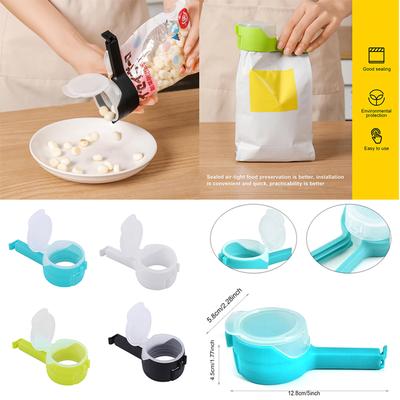 4PCS Household Large-caliber Food Bag Durable Plastic Sealing Clip Snack Moisture-proof Cereal Storage Bag – Easy Pour Bag Clips