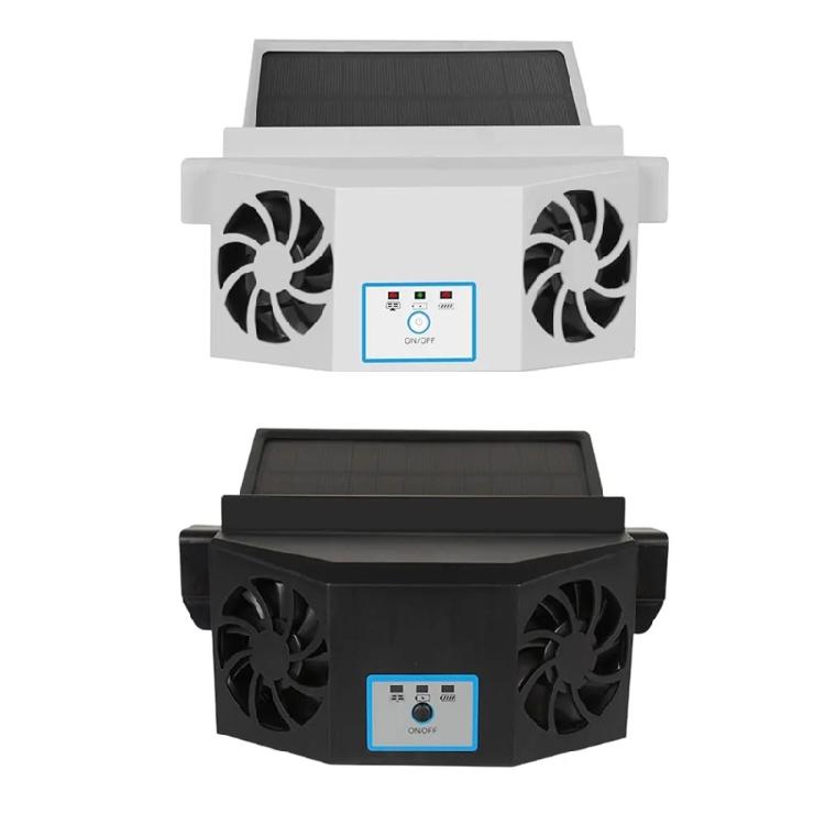Double Head Air Exhaust Radiator Auto Interior Cooling Fan Air Circulation Fan Solar Charging Ventilation Fan