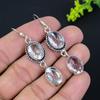 Natural White Topaz Gemstone Handmade 925 Sterling Silver Earring 2.29" k4C23