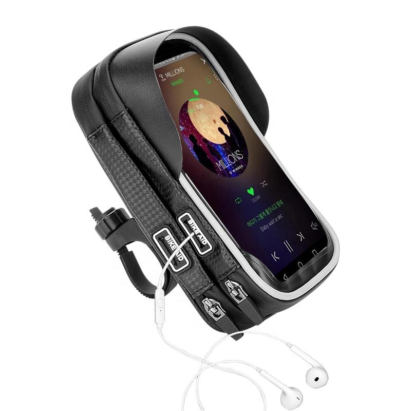 Ready To Ship 360 Degree Rotation Bike Phone Bag Cycling Waterproof Two Pockets Bicycle Bag with Zipper Phone Holder